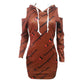 Women's Print Cold Shoulder Long Hoodies Club Dress #Hooded SA-BLL27770-3 Fashion Dresses and Mini Dresses by Sexy Affordable Clothing