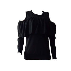 Pleated Sweater #Black SA-BLL671 Women's Clothes and Blouses & Tops by Sexy Affordable Clothing