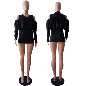 Pleated Sweater #Black SA-BLL671 Women's Clothes and Blouses & Tops by Sexy Affordable Clothing