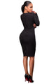 Jubilee Black Faux Suede Jeweled Front Dress  SA-BLL36122-1 Fashion Dresses and Midi Dress by Sexy Affordable Clothing