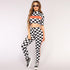 White and Black Checks Crop Pant Set #Two Piece #Crop