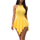 Round Neck Patchwork One-piece Short Romper #Yellow #Round Neck #Irregular SA-BLL55518-4 Women's Clothes and Jumpsuits & Rompers by Sexy Affordable Clothing