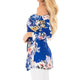 Sexy Off Shoulder Drape Floral 3/4 Sleeve Loose Casual Tops #Tops #Blue SA-BLL621-2 Women's Clothes and Blouses & Tops by Sexy Affordable Clothing