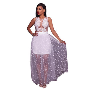 Janika White Gauzy Star Printed Maxi Dress #Maxi Dress #White # SA-BLL5025-2 Fashion Dresses and Maxi Dresses by Sexy Affordable Clothing