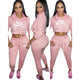 Classic Letters Printing Self-Cultivation Tracksuits #Two Piece SA-BLL27683-2 Sexy Clubwear and Pant Sets by Sexy Affordable Clothing