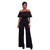 Clarisse Black Embroidery Ruffle Top Strapless Jumpsuit #Black #Jumpsuits SA-BLL55346-2 Women's Clothes and Jumpsuits & Rompers by Sexy Affordable Clothing