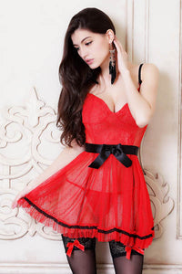 Red Apron Babydoll Set  SA-BLL28044-3 Sexy Lingerie and Babydoll by Sexy Affordable Clothing