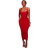 Annabeth Red Essential Body-Con Midi Dress #Midi Dress #Red