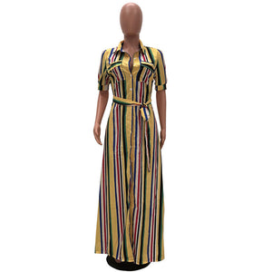 Belted Stripe Maxi Dress #Stripe SA-BLL51456-1 Fashion Dresses and Maxi Dresses by Sexy Affordable Clothing