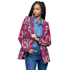 African Print Long Blazer #Cardigan #Printed #Turndown Collar SA-BLL688-4 Women's Clothes and Blouses & Tops by Sexy Affordable Clothing