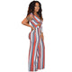 Colorful Stripped Front Cut Out Bandage Jumpsuit #Jumpsuit #Sleeveless #Stripe SA-BLL55437 Women's Clothes and Jumpsuits & Rompers by Sexy Affordable Clothing