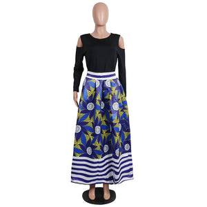 African Print Thicken Long Sleeve Blouse and Long Skirt #Long Sleeve #Two Piece #Print #Dashiki #African SA-BLL2435-7 Sexy Clubwear and Skirt Sets by Sexy Affordable Clothing