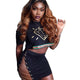 Offset Hollow Top Suit Bandages Skirt #Black #Two Piece #Bandages SA-BLL28141 Sexy Clubwear and Skirt Sets by Sexy Affordable Clothing