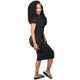 Perspective Mesh Stitching Midi Dress #Black #Mesh #Round Neck SA-BLL36226 Fashion Dresses and Midi Dress by Sexy Affordable Clothing