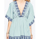 New Stock V-Neck Short Sleeve Slip Beach Dress #Beach Dress #Blue SA-BLL3721 Sexy Swimwear and Cover-Ups & Beach Dresses by Sexy Affordable Clothing