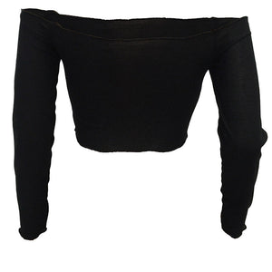 Fashion Off Shoulder Wrapped Bodycon Shirt Tops #Black #Off Shoulder #Wrapped SA-BLL699-1 Women's Clothes and Blouses & Tops by Sexy Affordable Clothing