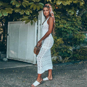 Shona Crochet Maxi Dress #Maxi Dress #Beach Dress #White # SA-BLL5070 Fashion Dresses and Maxi Dresses by Sexy Affordable Clothing