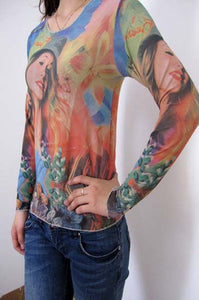 Country Girl Tattoo Long Sleeves T-shirt  SA-BLL9808 Women's Clothes and Women's T-Shirts by Sexy Affordable Clothing
