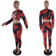 Animal Print Cut Out Crop And Long Pants #Long Sleeve #Two Piece #Round Neck SA-BLL2741-1 Sexy Clubwear and Pant Sets by Sexy Affordable Clothing