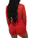 Marceline Crochet Blazer Set #Red SA-BLL28233-2 Sexy Clubwear and Pant Sets by Sexy Affordable Clothing