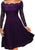 Purple Long Sleeve Floral Lace Boat Neck Cocktail Swing DressSA-BLL36155-1 Fashion Dresses and Skater & Vintage Dresses by Sexy Affordable Clothing