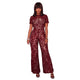 Gizi Red Lace Nude Illusion Jumpsuit #Jumpsuit #Red SA-BLL55376-2 Women's Clothes and Jumpsuits & Rompers by Sexy Affordable Clothing