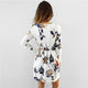 White Floral Print Long Sleeve Mini Dress #Mini Dress #White # SA-BLL2147 Fashion Dresses and Mini Dresses by Sexy Affordable Clothing