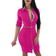 Half Sleeves Office Dress With Turn-down Collar  SA-BLL36093-4 Fashion Dresses and Midi Dress by Sexy Affordable Clothing