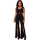 Nikka Black Cut Out Slit Legs Jumpsuit #Jumpsuit #Black SA-BLL55366-2 Women's Clothes and Jumpsuits & Rompers by Sexy Affordable Clothing