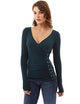 Women's Long Sleeve V Neck Lace Up Blouse