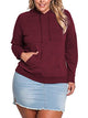 Plus Size Hoodies For Women Crewneck Sweatshirt Long Sleeve With Pocket Pullover Hooded Sweatshirt Jumper